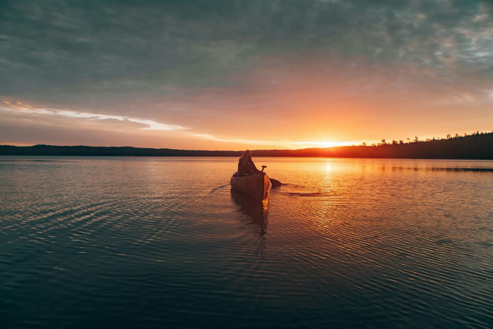 Kayaking on Mida Creek at sunset