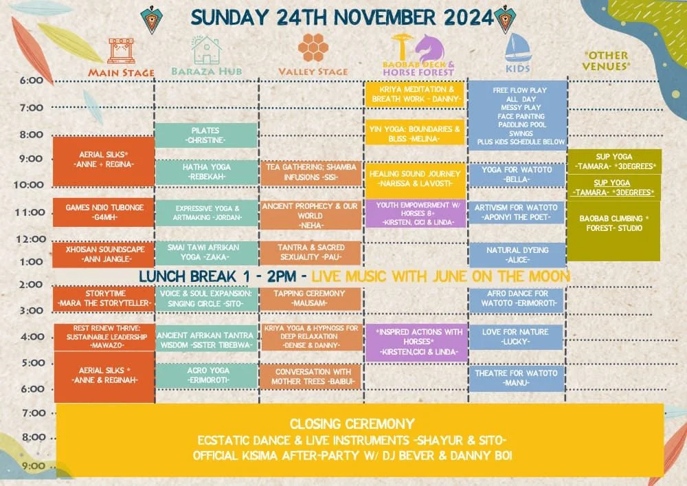 Kisima Festival 2024 schedule, day 1